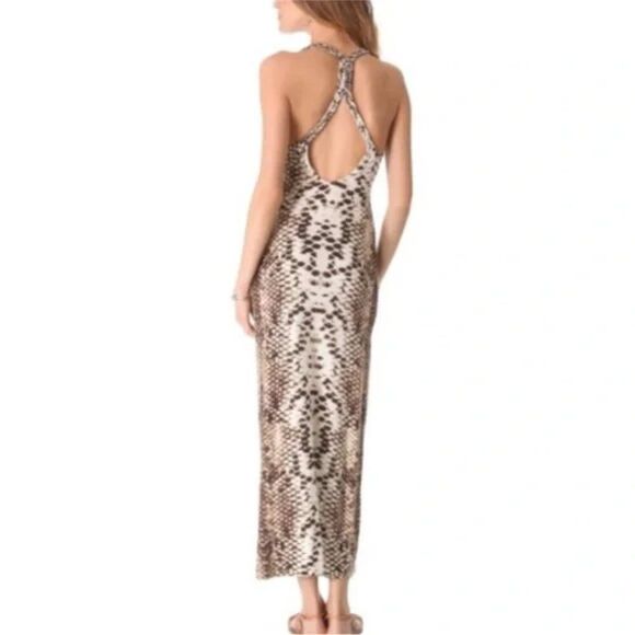 NEW Mara Hoffman XS Maxi Dress Snake Animal Tank Long Boho BodyCon Sexy Backless - Picture 2 of 11